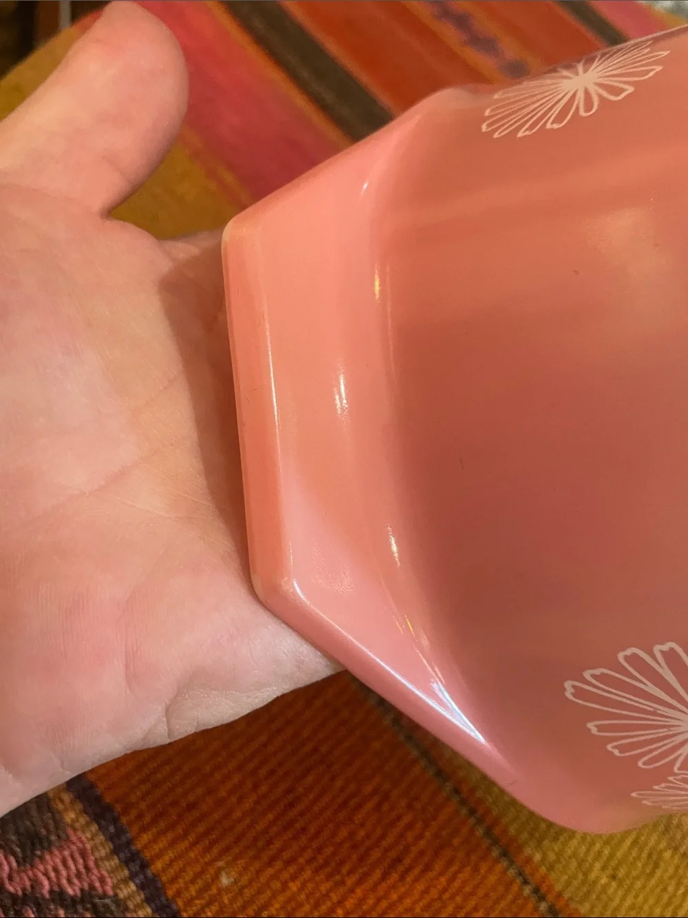 Pyrex Pink Daisy’s manufactured 1956